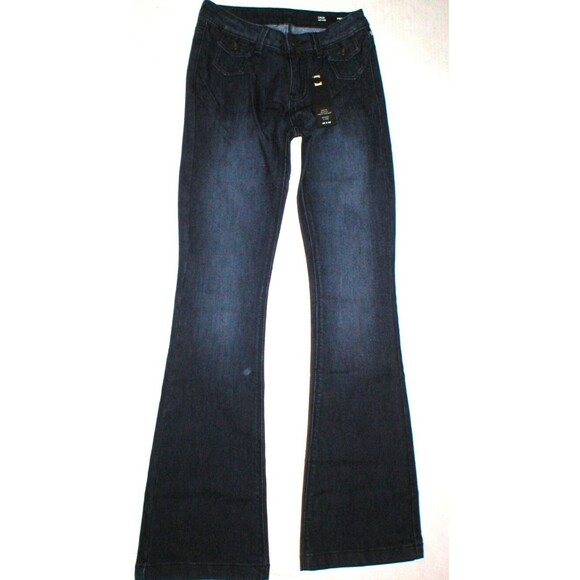 New NWT $99 Designer Buffalo David Bitton Jeans Womens 24 X 33 Mid Rise Flare Dk - Picture 6 of 6